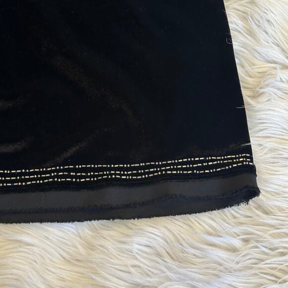 Abercrombie & Fitch Velvet Beaded Tank Top V-Neck Sleeveless Racerback Blouse - Picture 5 of 8